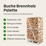Palette kammergetrocknetes gespalten Buche Brennholz 33cm – Bild 3